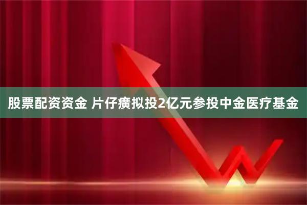 股票配资资金 片仔癀拟投2亿元参投中金医疗基金